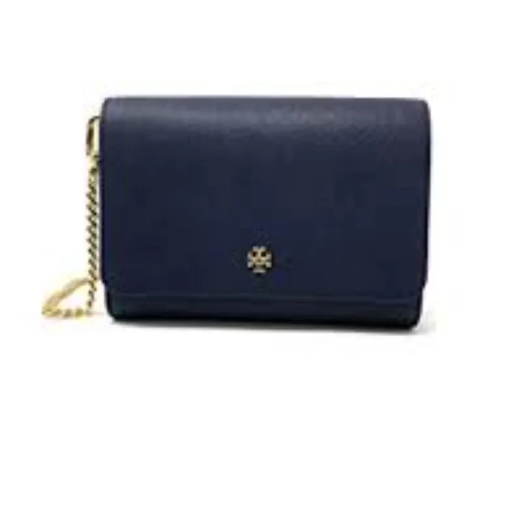 Tory Burch Navy Blue Flap Crossbody with Gold Hardware NWT - Picture 1 of 5